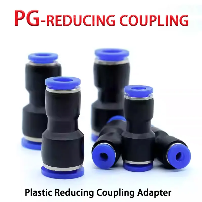 

1pcs Pneumatic Fitting Pipe Connector Tube Air Quick Fittings Water Push In Hose Plastic PG 6-4/8-6/10-8/12-10/8-4/10-6/12-8