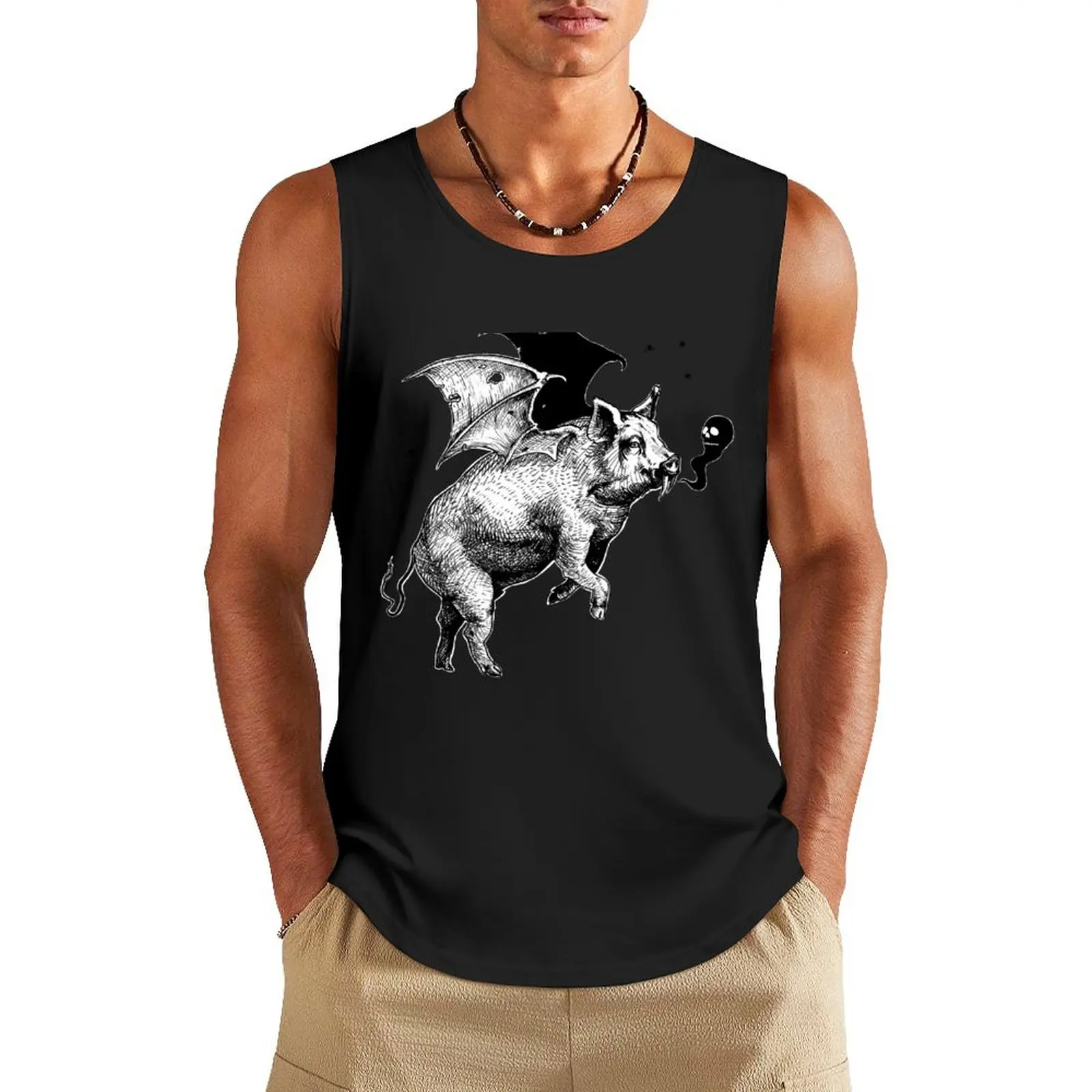 Vampire Boar Tank Top Men's gym clothing gym men gym wear men