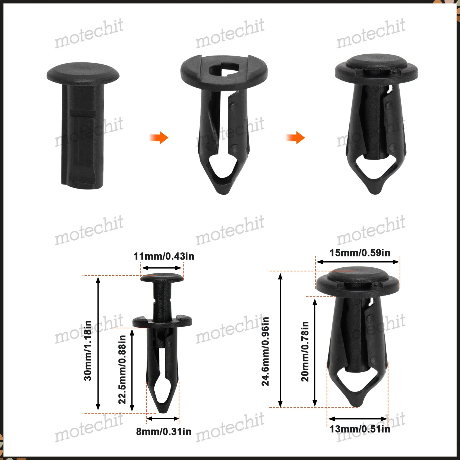 35PCS M6 Bolts & U-nut Clips For Dodge Engine Under Cover Splash Shield Guard