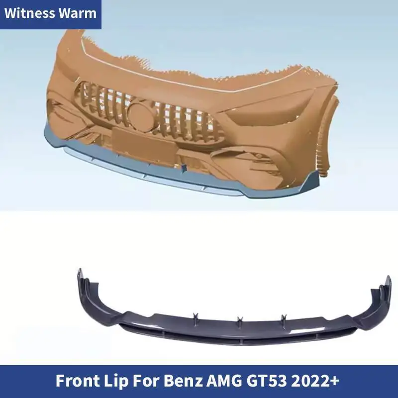 

Автомобильный передний бампер, спойлер, разветвители, защита для подбородка, углеродное волокно для Mercedes Benz AMG GT53 2022 +