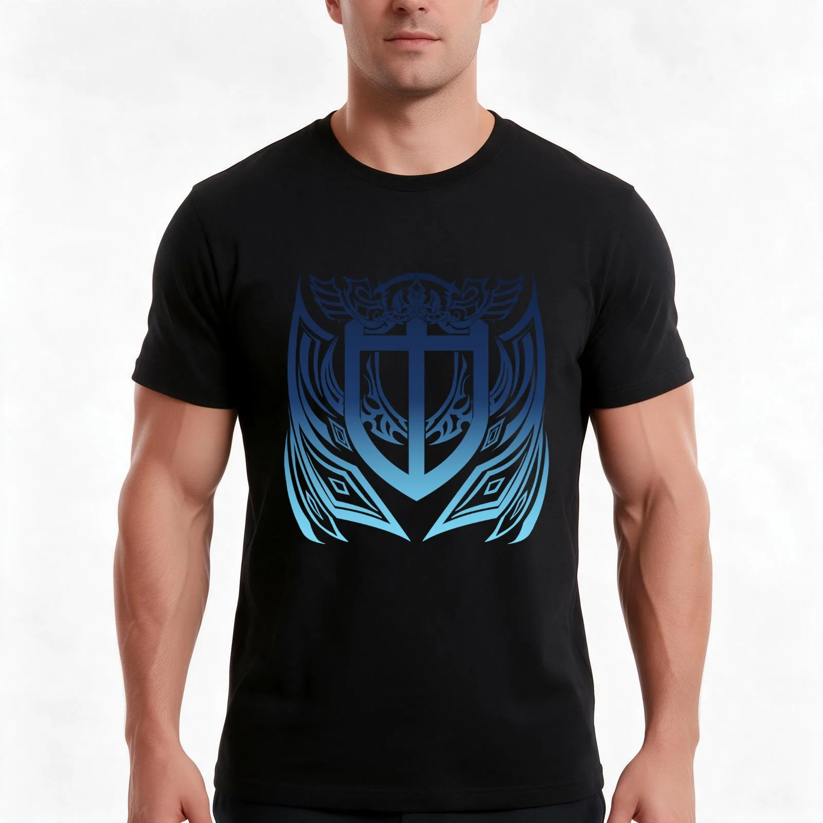 FFXIV Paladin Job Symbol [FF Style] T-Shirt, Summer Casual Cotton Tee, Oversized Streetwear Tops, Vintage Graphic Print