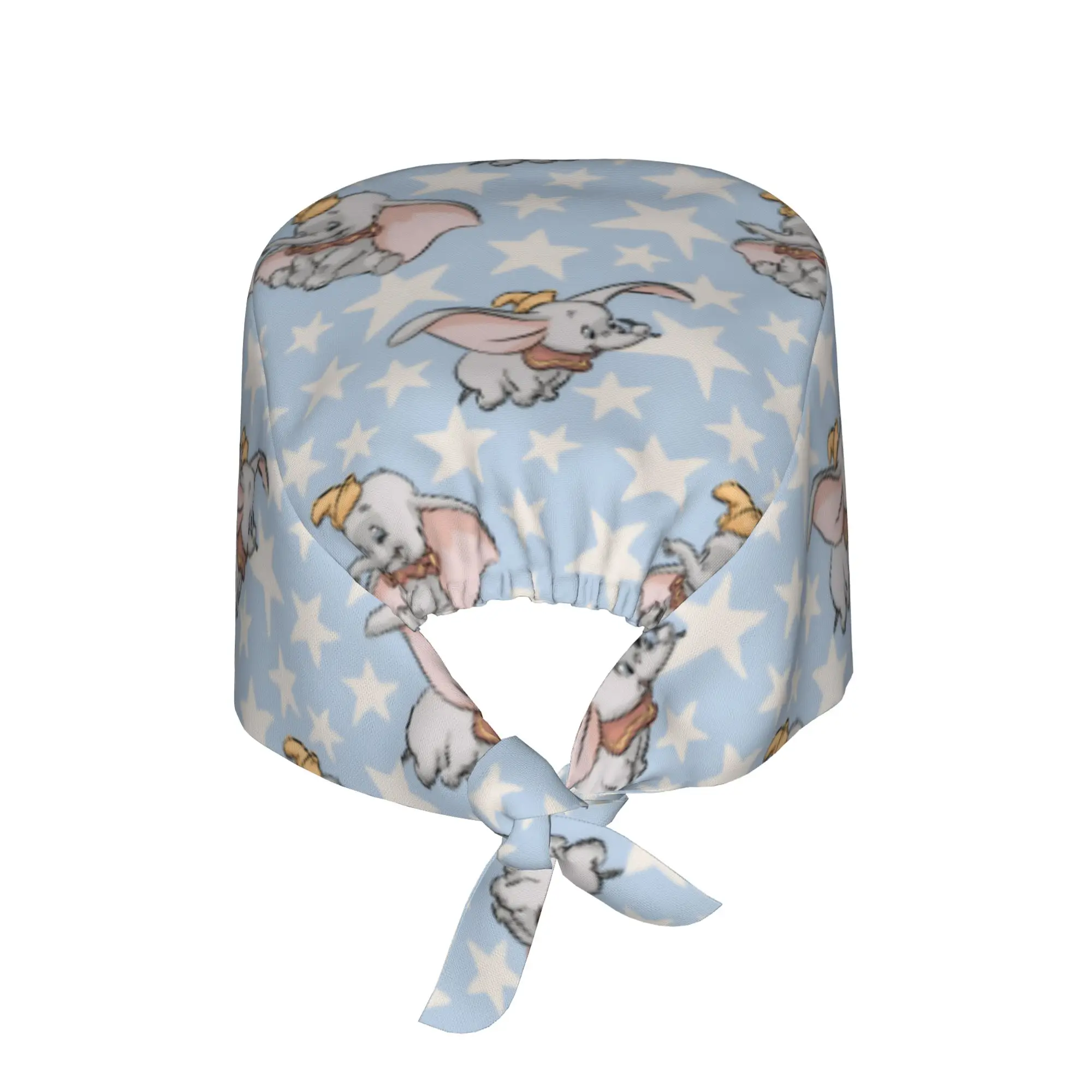 Custom D-Dumboes Anime Working Cap Surgical Hats Women Men Elephant Pattern Operating Room Cap Nursing Cap Lab Works Hat