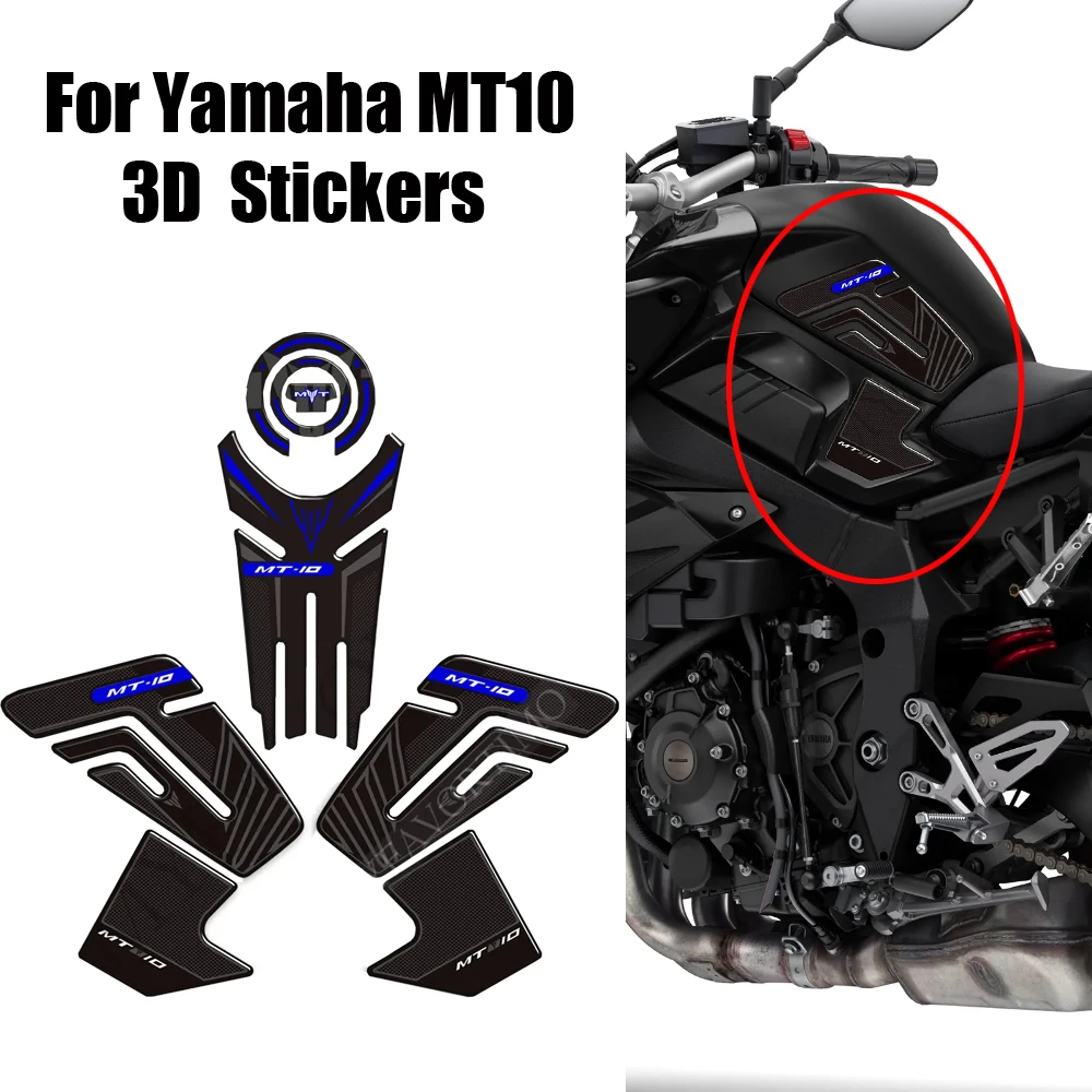 

Motorcycle Stickers Decals Tank Pad Grips Gas Fuel Oil Kit Knee Protector Hyper Naked Bike For Yamaha MT10 FZ10 FZ MT - 10 SP