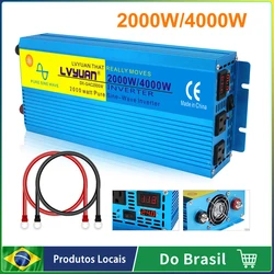 Convertidor de onda sinusoidal pura para coche, inversor Solar de doble toma, cc 12V 24V a CA 2000 V, 3000/4000/110 W