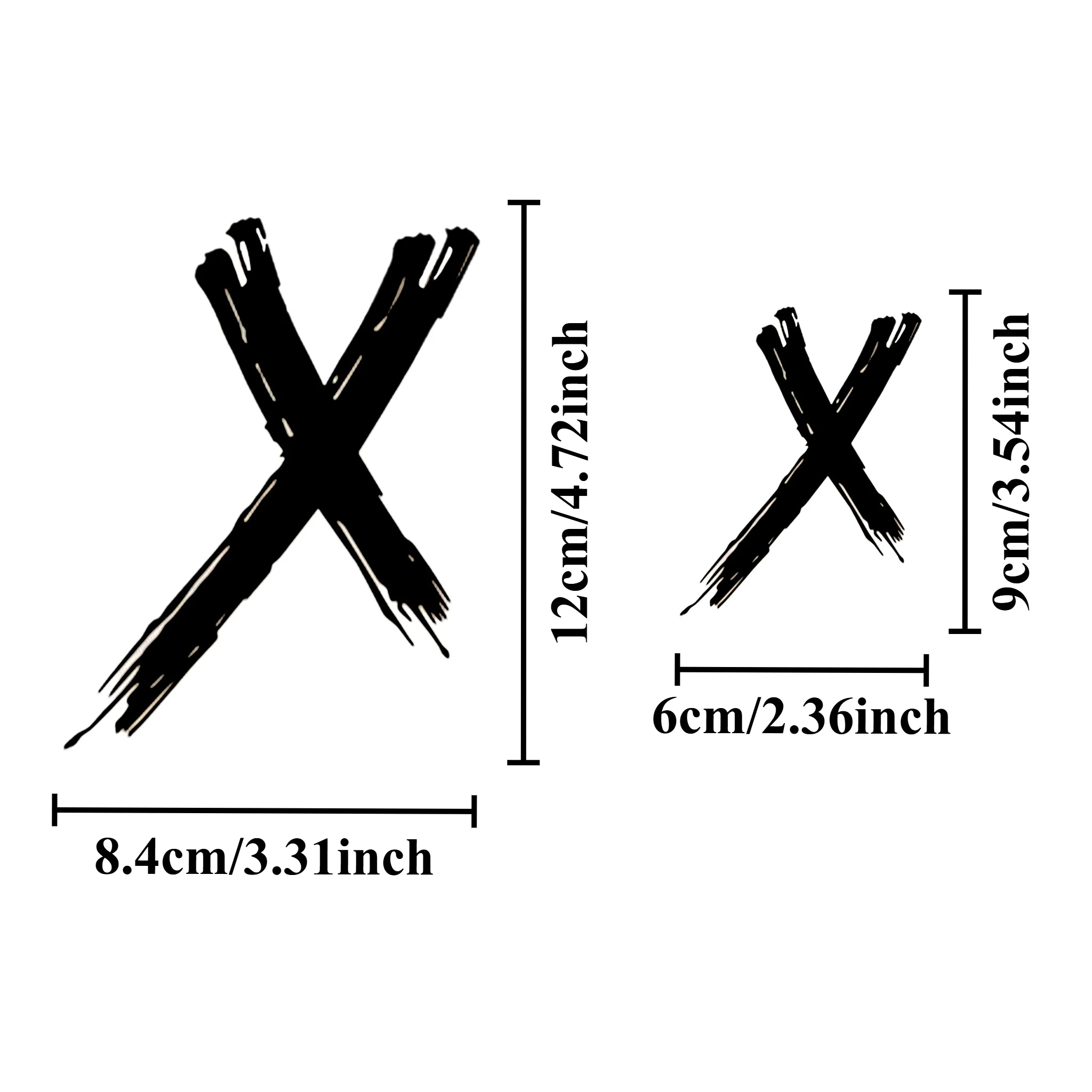 2pcs X Mark Motorcycle Stickers Waterproof Vinyl for Helmet Tank Headlight Body Decor