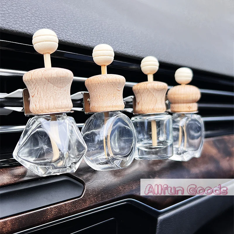 [TG835]Air Freshener Car Perfume Clip Essential Oil Diffuser Vent Empty Glass Bottle Decoration Aromatherapy Glass Bottle
