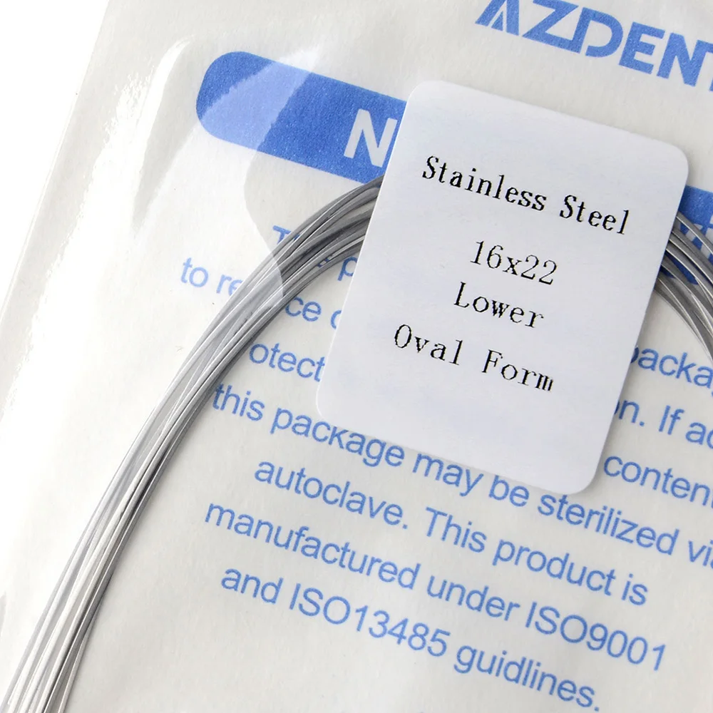 10 Teile/paket AZDENT Dental Kieferorthopädische Edelstahl Runde Rechteckige Bogen Drähte Oval Form Oberen Unteren Drahtbogen – Detail 9