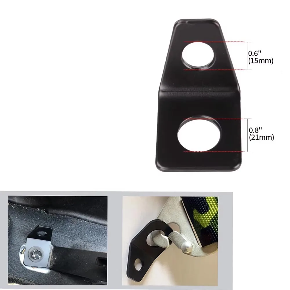 4 Point L-Bracket Car Racing Seat Belt Anchor Plate Hardware Mount Harness Seat Belt 90 Degree Angle Brackets Kit 5PCS