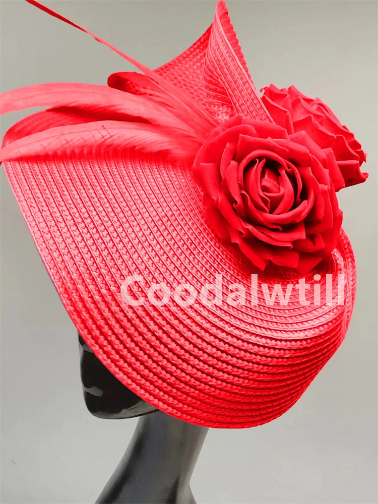 Summer Royal Ascot Pillbox Fascinator Hats Women Wedding Church Headpiece Ladies Party Dinner Fascinators Hat Headband Flower