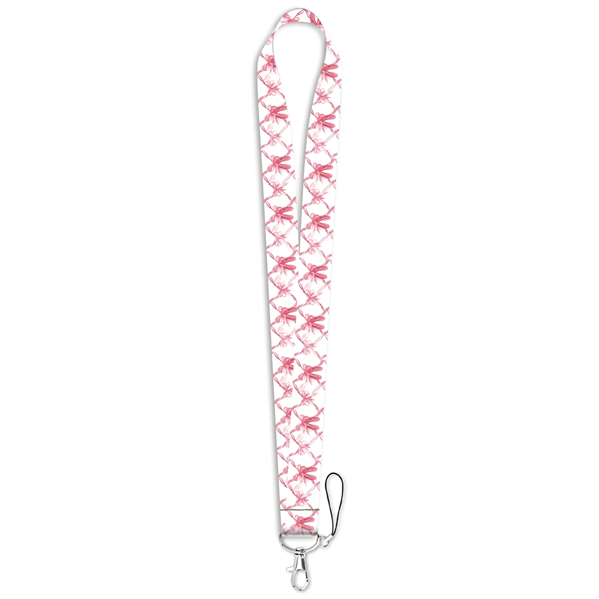 Pink Ribbon Lanyard For Keys Chain Credit Card Cover Pass Mobile Phone Charm Straps ID Badge Holder Key Accessories