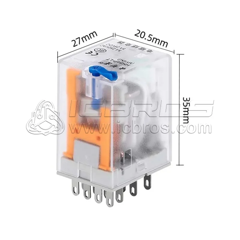 Small IntermedIate Relay With TesT Button AC 220V DC 24V Open And 4 Closed