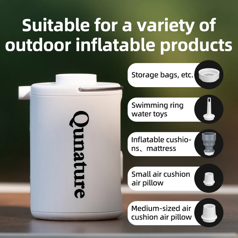 Qunature Mini Air Pump Portable Lightweight Inflator Compression Dual Use Multifunction Swimming Ring Balloon Mattress Inflator