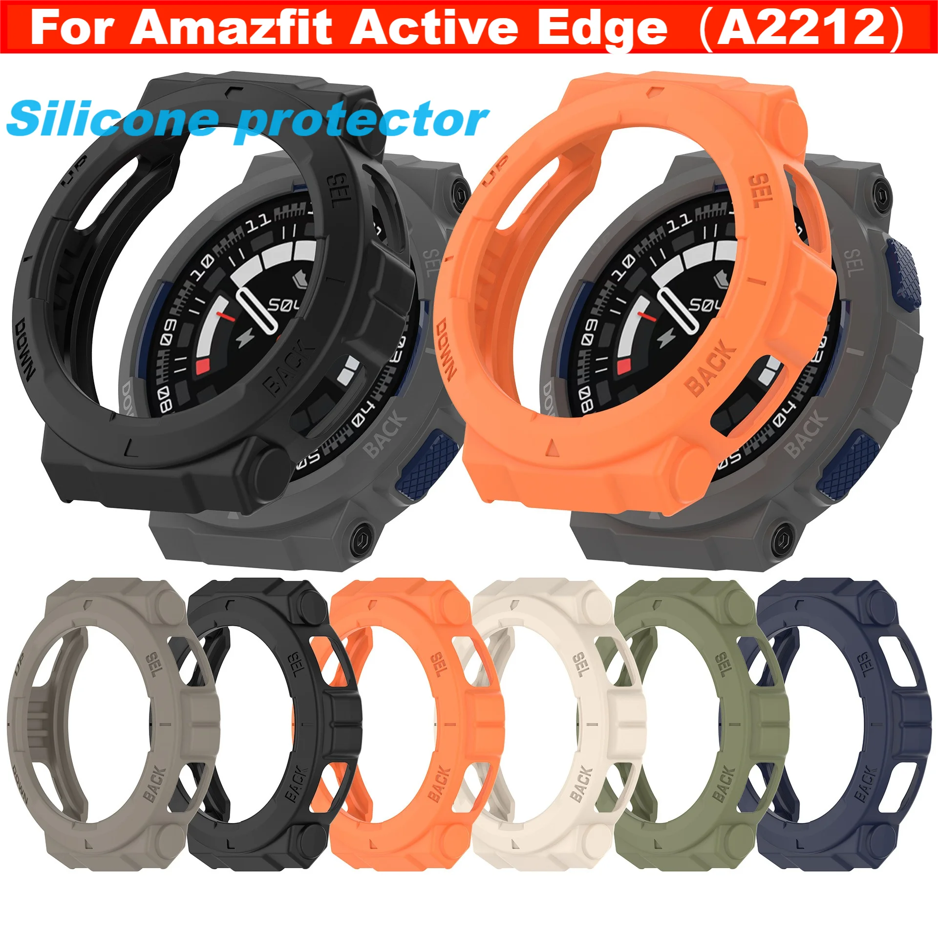 Silicone case For Amazfit Active Edge（A2212）Smart Watch Bumper Full Cover Screen Protector Smart watches accessories