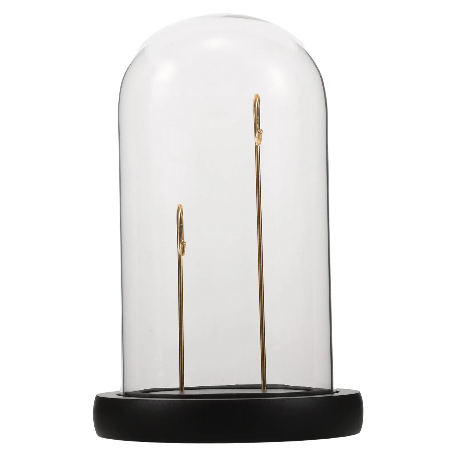 Vintage Pocket Watch Display Dome with Transparent Glass Cover and Wooden Stand for Watch Collection