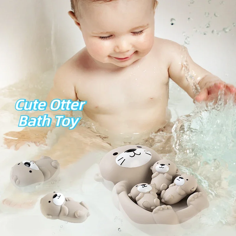 

1Set Baby Cute Otter Bath Toy - Silicone Bath & Water Playmate, Fun Bathroom Water Play Floating Toys for Toddlers 0+ Years Old