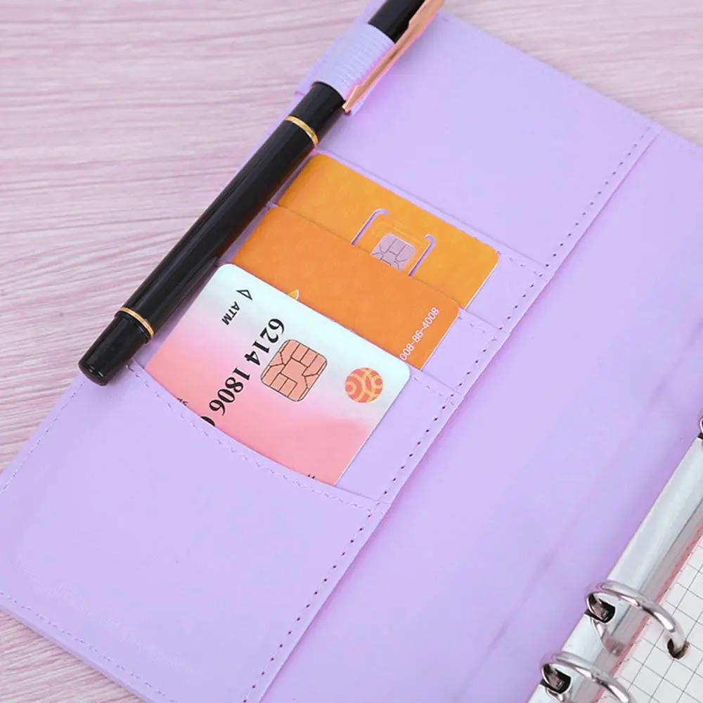 2ชิ้น A6 PU สมุดบันทึกปกหนังเติม Budget Binder สำหรับ A6 Filler กระดาษ,Personal Planner Binder แม่เหล็กหัวเข็มขัด