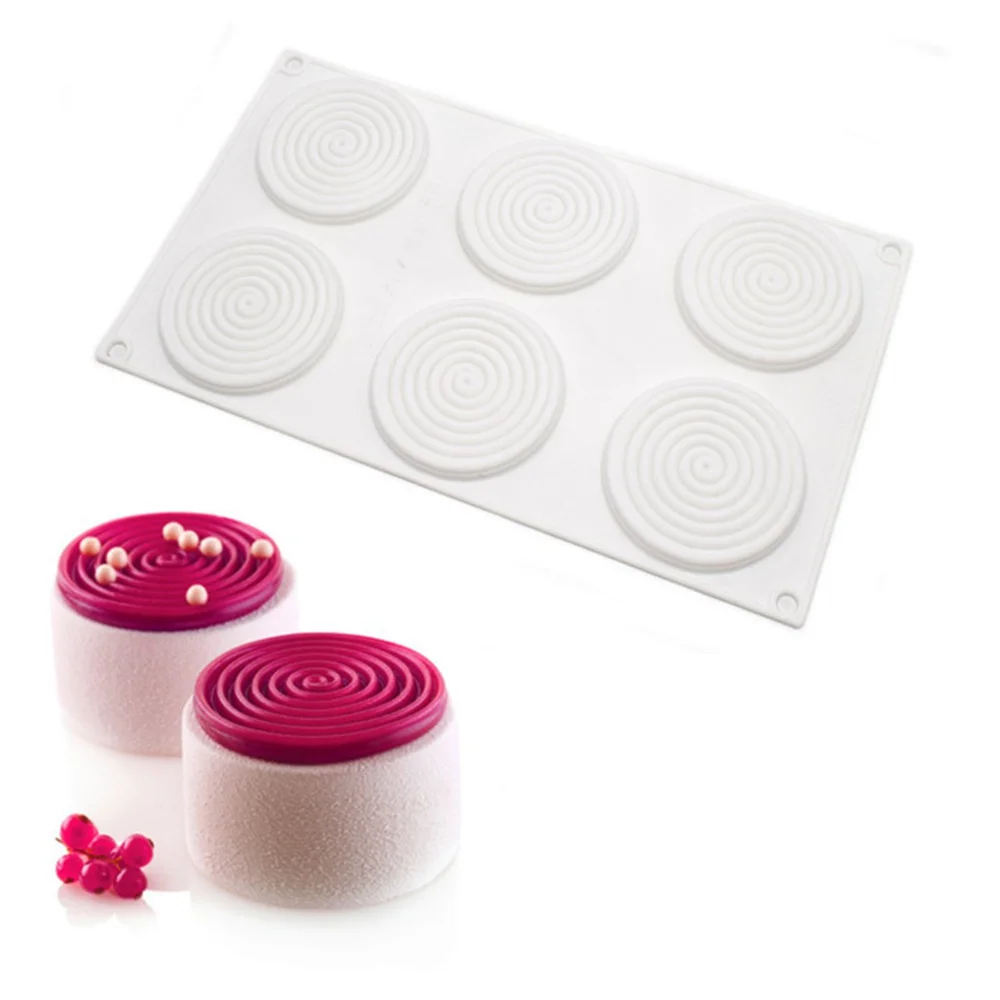 2/6/15 Holes Spiral Shape Silicone Mold 3D Cake Moulds Mousse For Ice Creams Chocolate Pastry Bakeware Dessert Art Pan Cake Mold