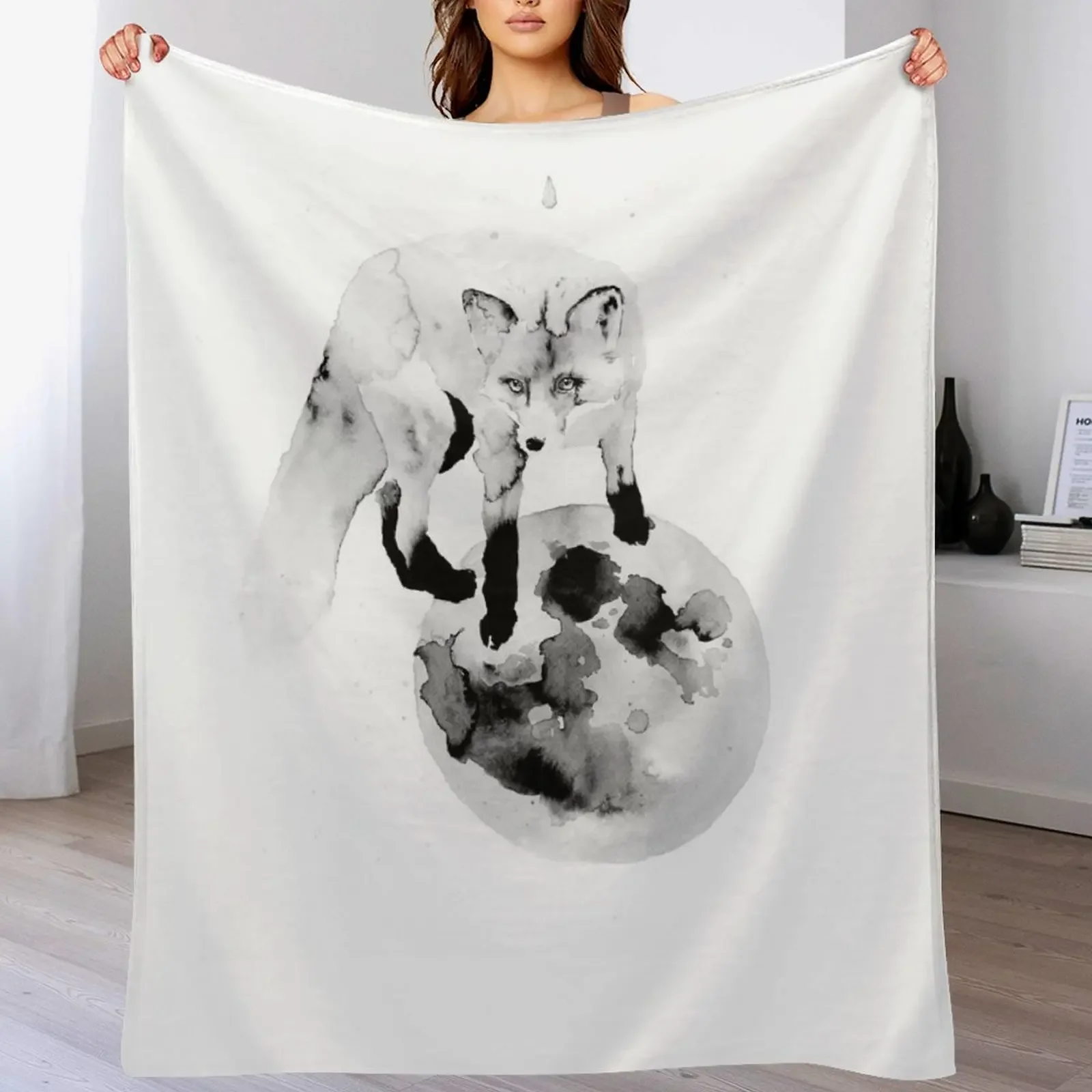 

moon fox Throw Blanket Soft Bedroom Blanket for Night Sleeping