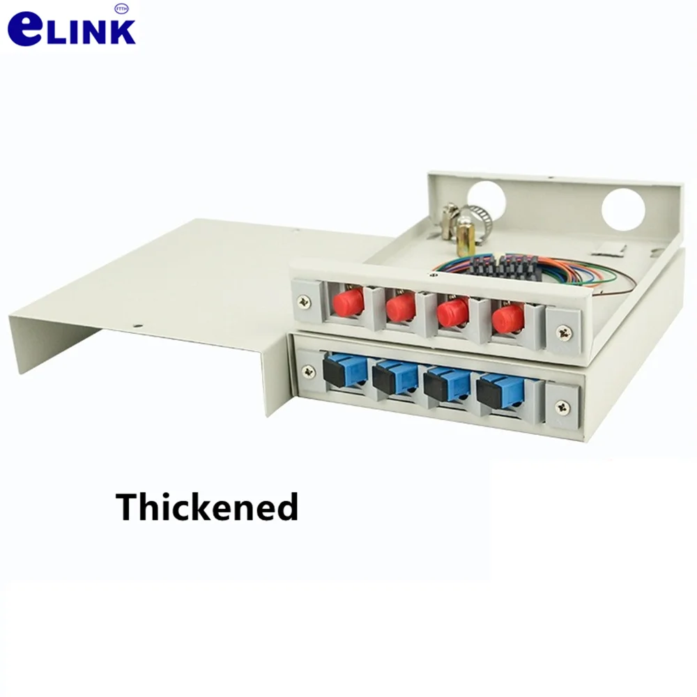 fiber optic terminal box 4-core mini LC SC FC ST singlemode fusion box thickenedd fully installed empty box FTTHELINK 2pcs