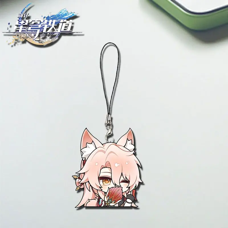 Anime Honkai: Star Rail Pendant Keychains Feixiao Acrylic Phone Lanyards Phone Charm Decoration Backpack Accessories