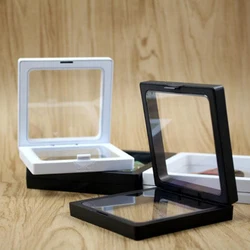 1PCS Transparent Jewelry Display Box Case Ring Necklace Bracelet Organized 3D Floating Square Frame Storage Collection 7CM/9CM