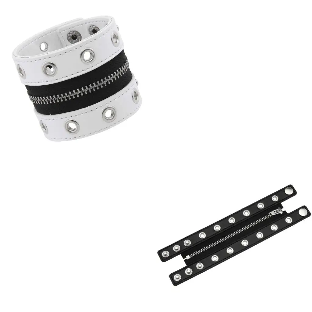  Contemporary Wide Cuff Styles Bracelet Combining Industrial Zipper Designs and Edgy Rivet Embellishment
