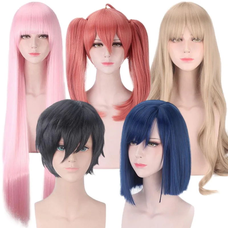 

Synthetic Long Pink Cosplay Wig for Women Layered Wavy Hair Costume Party Anime Role Play Heat Resistant Fiber