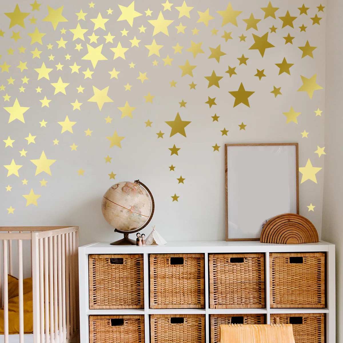 Gold Stars Wall Stickers for Kids Rooms Removable Nursery Wall Decals Poster Children Baby Room Decor Sticker Self-Adhesive