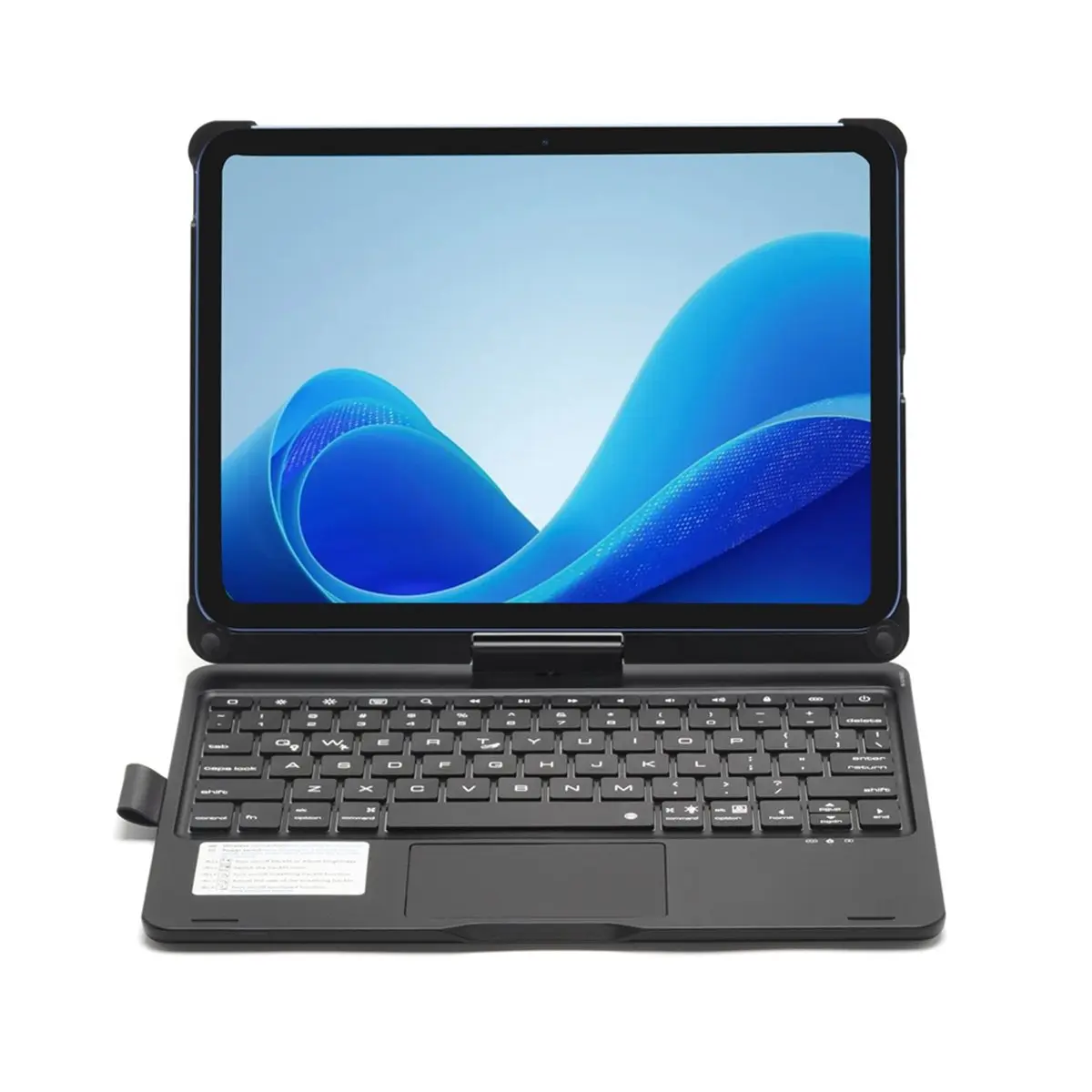 

Чехол Okay для iPad Air 11 2024/Air 11 2025, вращающийся на 360 градусов складной чехол-подставка с Bluetooth-клавиатурой, слот для ручки, черный