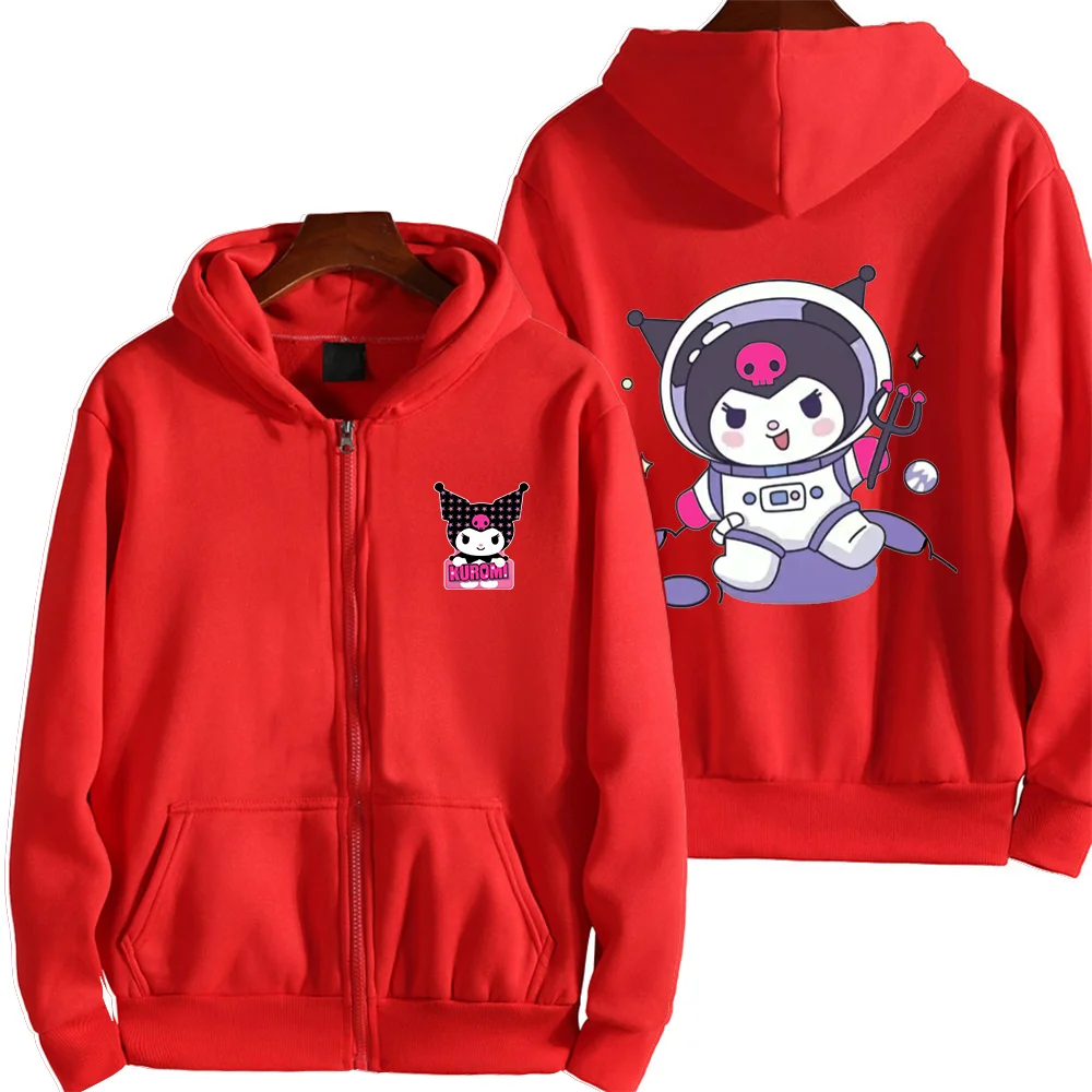 

Kawaii Kuromi casual cute print unisex hoodie spring and autumn Sanrio cartoon casual sports street print hoodie