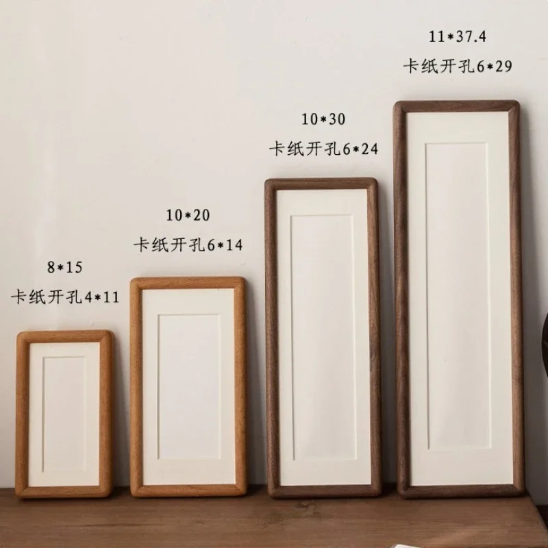 Solid Black Walnut Wood Photo Frame, Mortise and Tenon Calligraphy Mat Creative Tabletop Decor for Tea Room Office