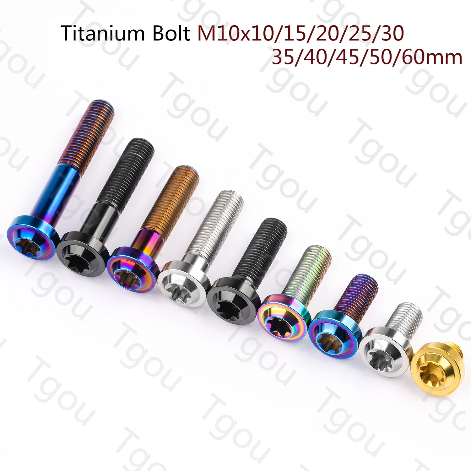 Титановый болт Tgou M10x10/15/20/25/30/35/40/45/50/60 ММ 1,25/1,5 шаг T50 звездообразные винты для мотоциклов