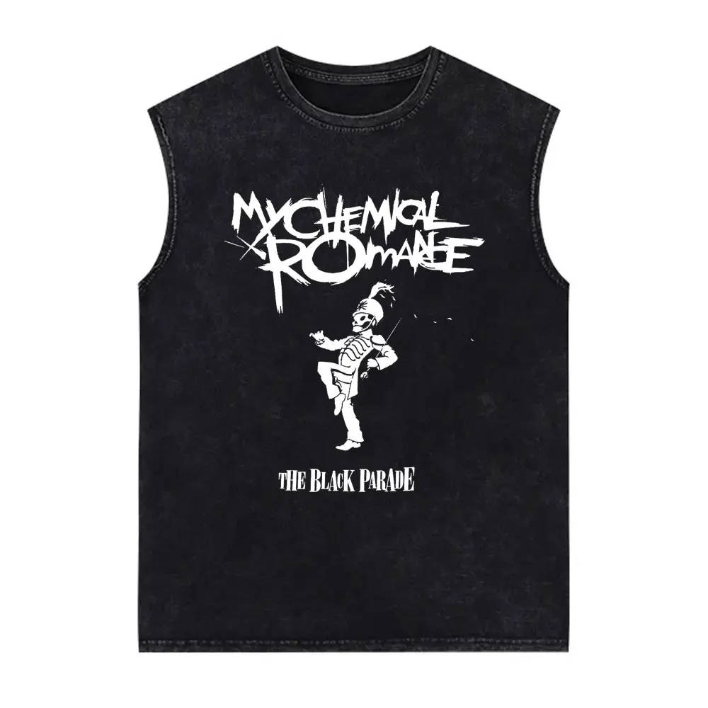 

Limited My Chemical Romance The Black Parade Washed Tank Tops Men Women 90s Vintage Punk Emo Rock Band Sleeveless Vest T-shirt