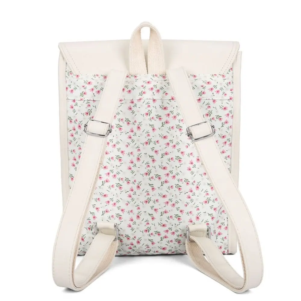 حقيبة يد عصرية بقلاب على ظهره ذات سعة كبيرة على طراز الكلية من جلد البولي يوريثان حقيبة مدرسية مربعة جمالية على شكل زهرة حقيبة مدرسية