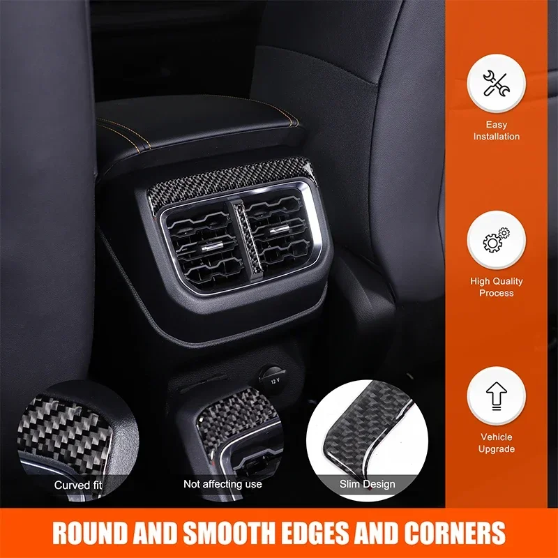 

Для Ford Ranger 2023 + T9 мягкая отделка заднего вентиляционного отверстия из углеродного волокна автомобиля, декоративная наклейка, аксессуары для модификации интерьера