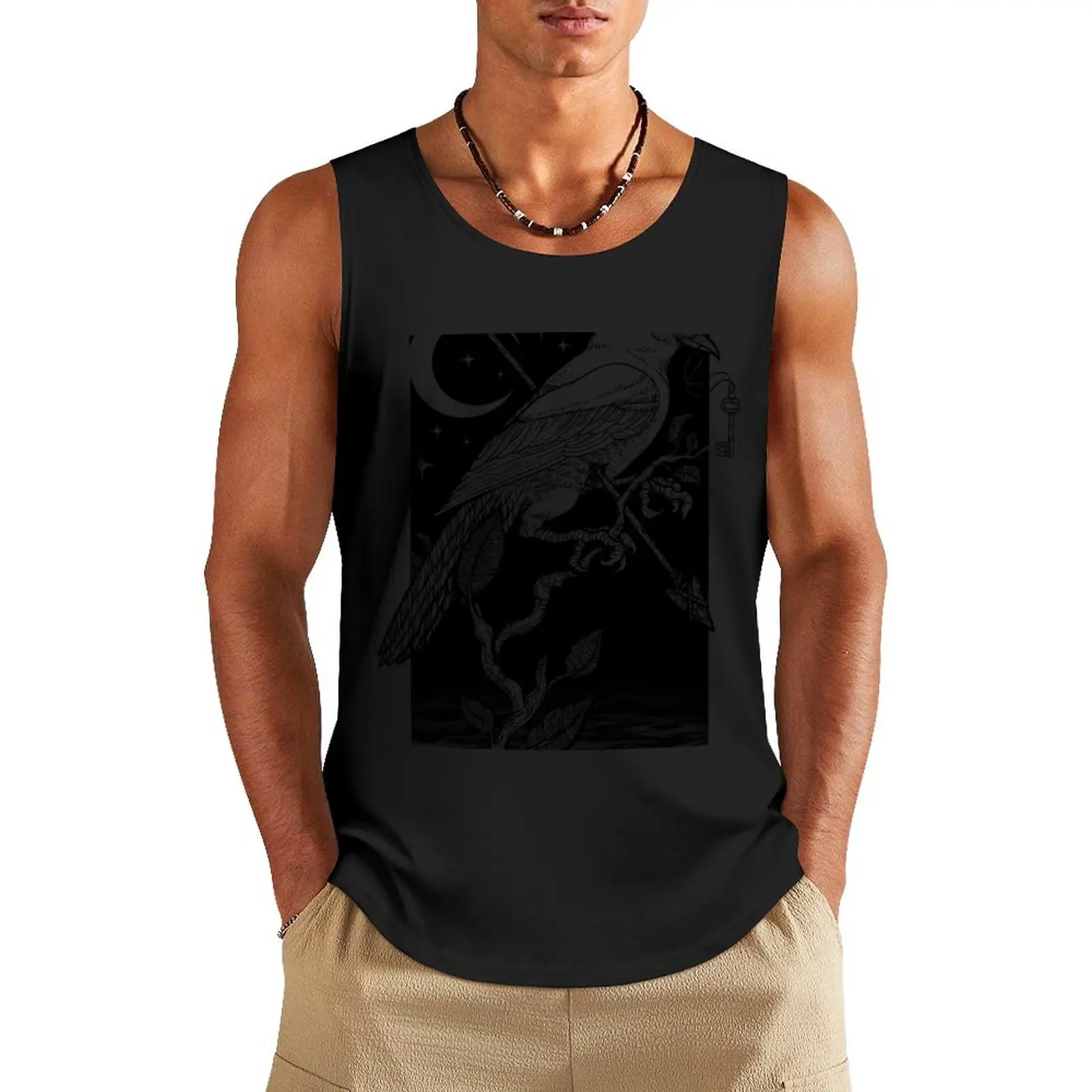 Night Crow Tank Top t-shirts man man vest mens designer clothes anime top