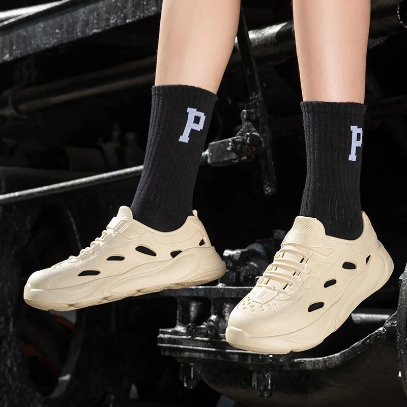 Zapatillas deportivas de verano al aire libre para hombre, suela gruesa Eva, antideslizantes, antiolor, transpirables, zapatos de playa, modelos de pareja, sandalias de jardín