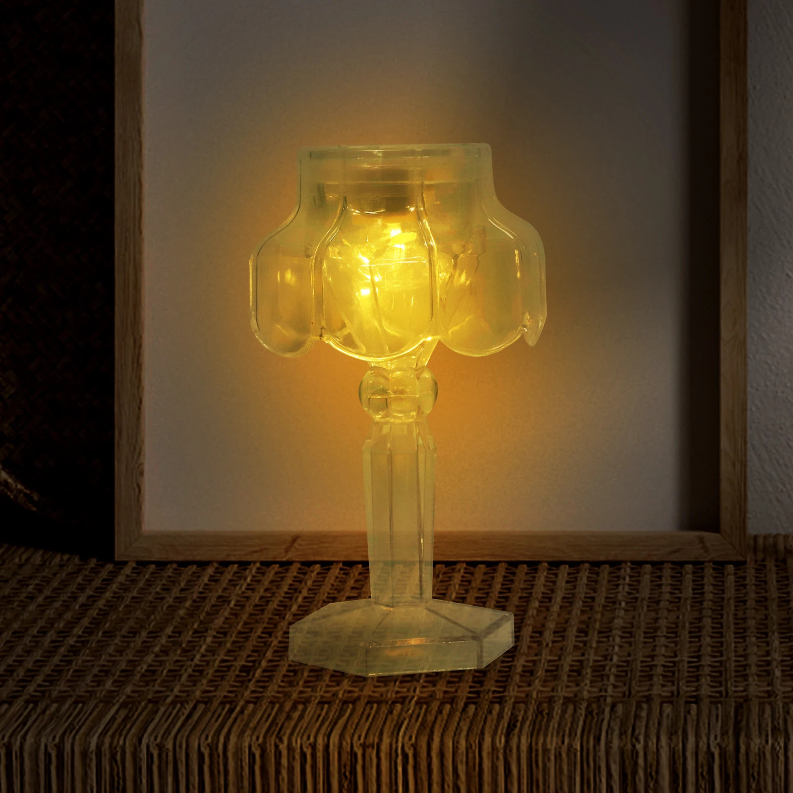 

Crystal Small Night Warm Light Desk Lamp Bedside Table Decorative Light Birthday Gift Students Use Practical Lamp