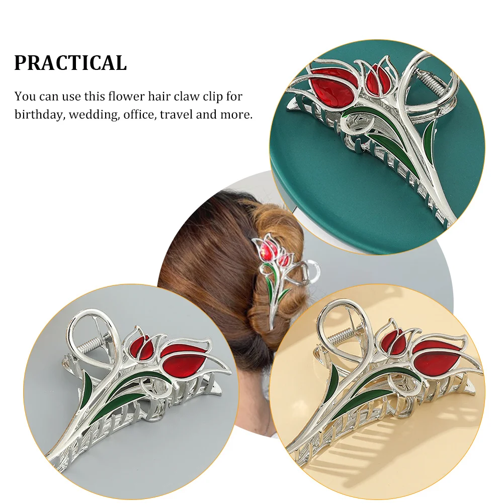

Tulip Clip Claw Clips Flower Claw Accessories Wedding Office Travel Stylish Fashionable Practical Durability Flexibility Thick