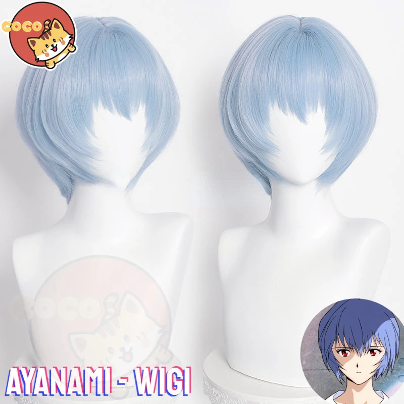 CoCos Anime EVA  Ayanami Cosplay Wig Anime Cos EVA Wig Rei Ayanami Pilot Cosplay Turquoise Blue Wigs