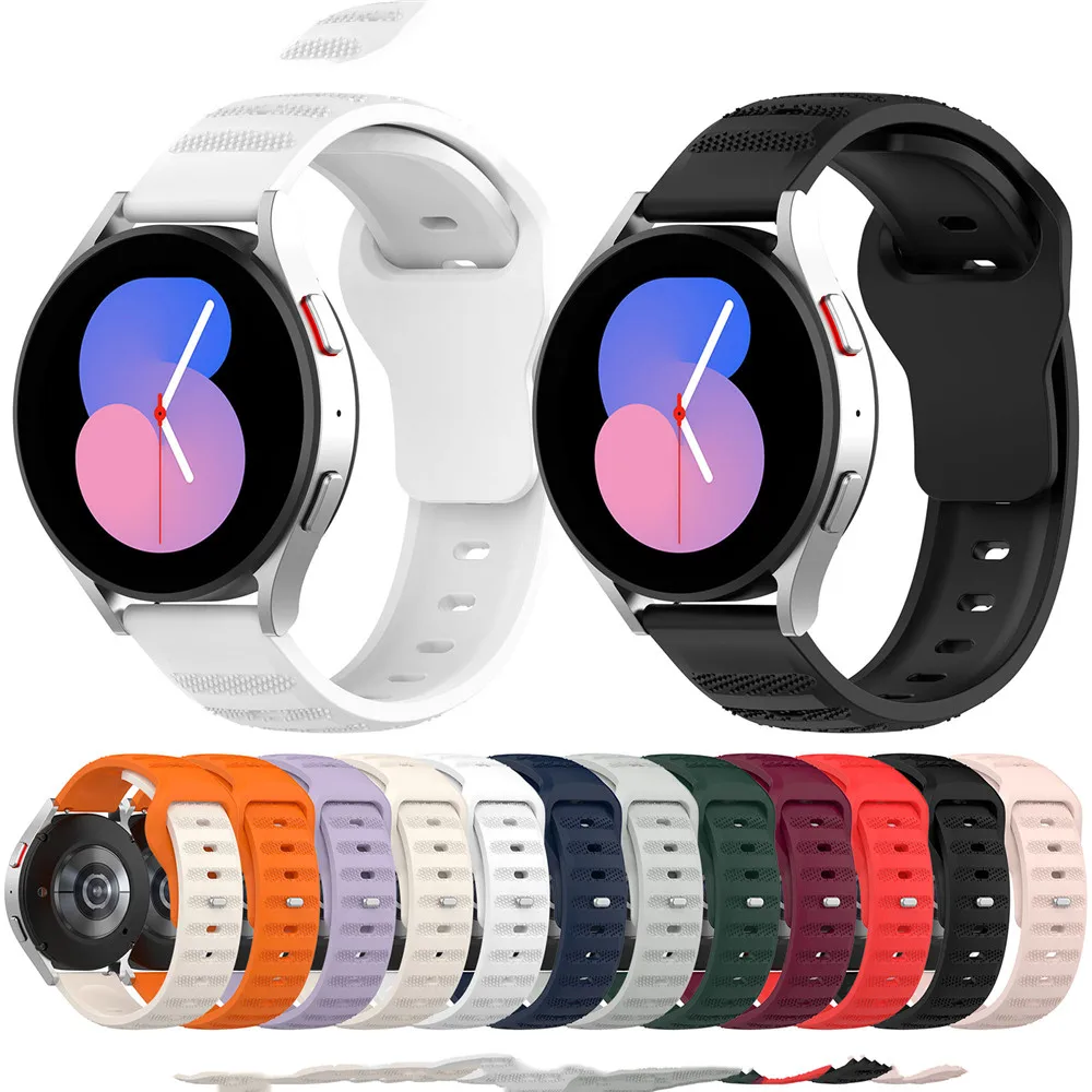 Correas con patrón de puntos y hebilla cuadrada, pulsera de silicona para reloj Galaxy, Huawei, Amazfit, Ticwatch, Realme, 20mm, 22 mm
