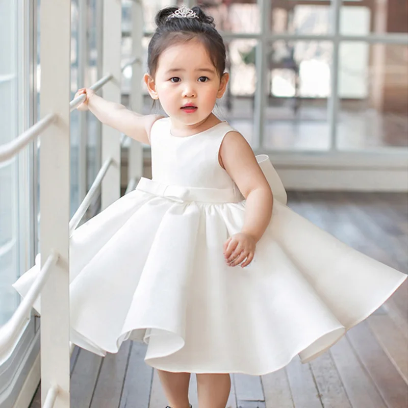 Children's Dress Princess Dress Tulle Tutu Little Girl Flower Girl Wedding Dress Girl White Children's Day Costume