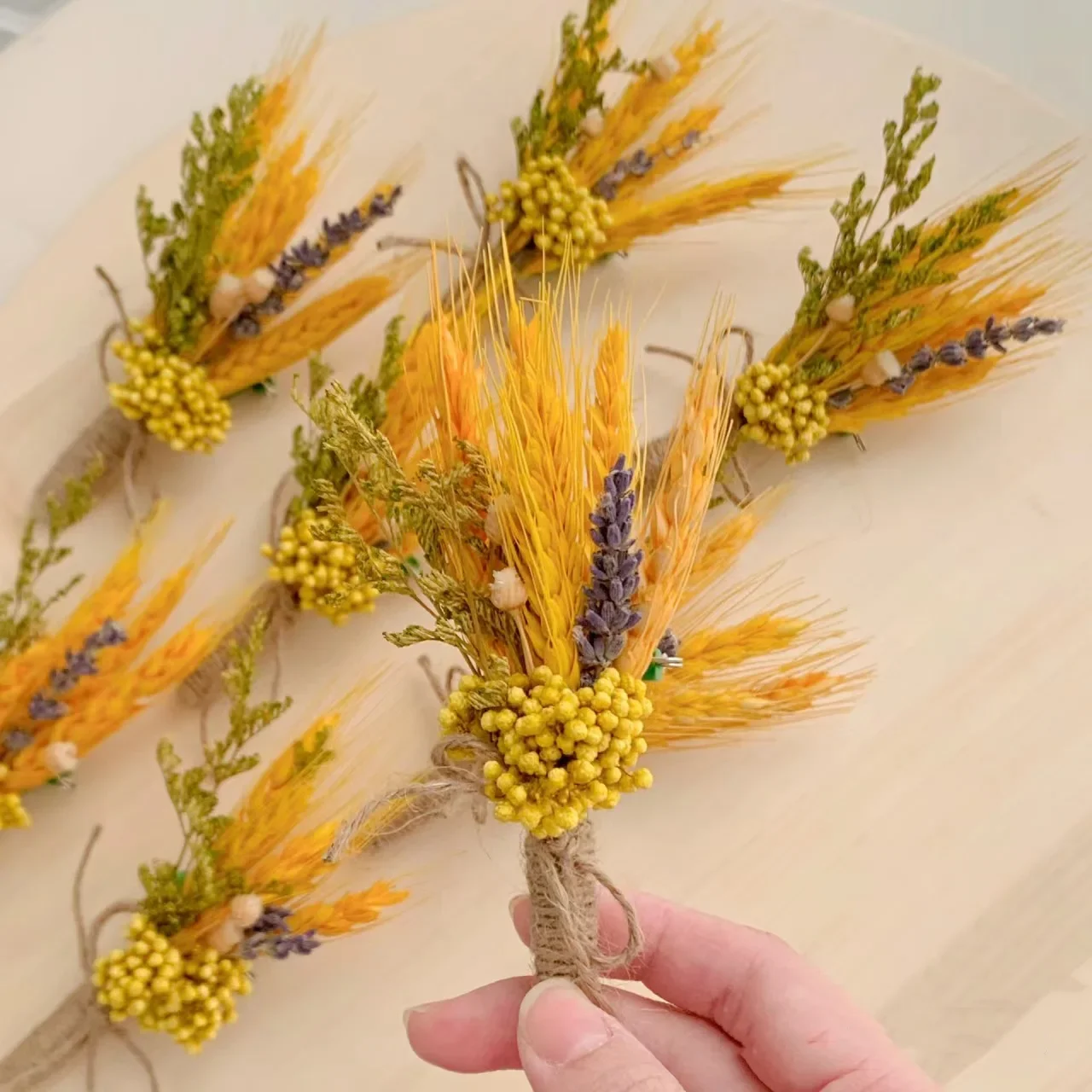 Mini Real Natural Dried Flower Bouquet Rose Pampas Grass Gypsophila Plants Home Decoration Christmas New Year Gifts DIY Crafts