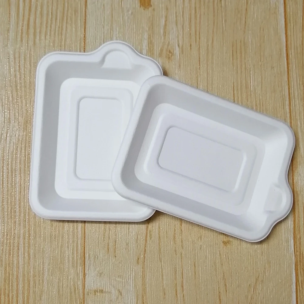 

50pcs Paper Plates Disposable Tableware Plate For Bbq for Party Camping Wedding Sugarcane Tray Serving Food Events