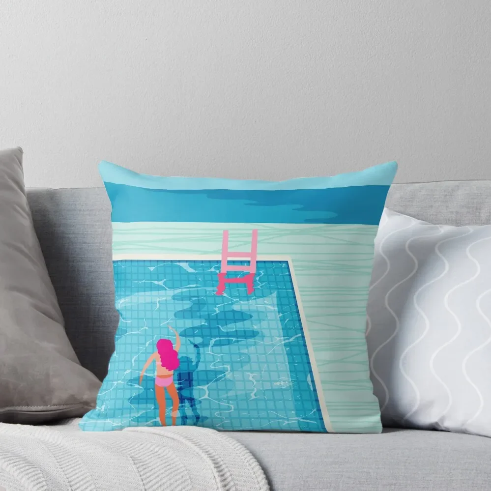 In Deep - abstract memphis throwback 1980s style retro neon palm springs simmer resort country club poolside vacati Throw Pillow