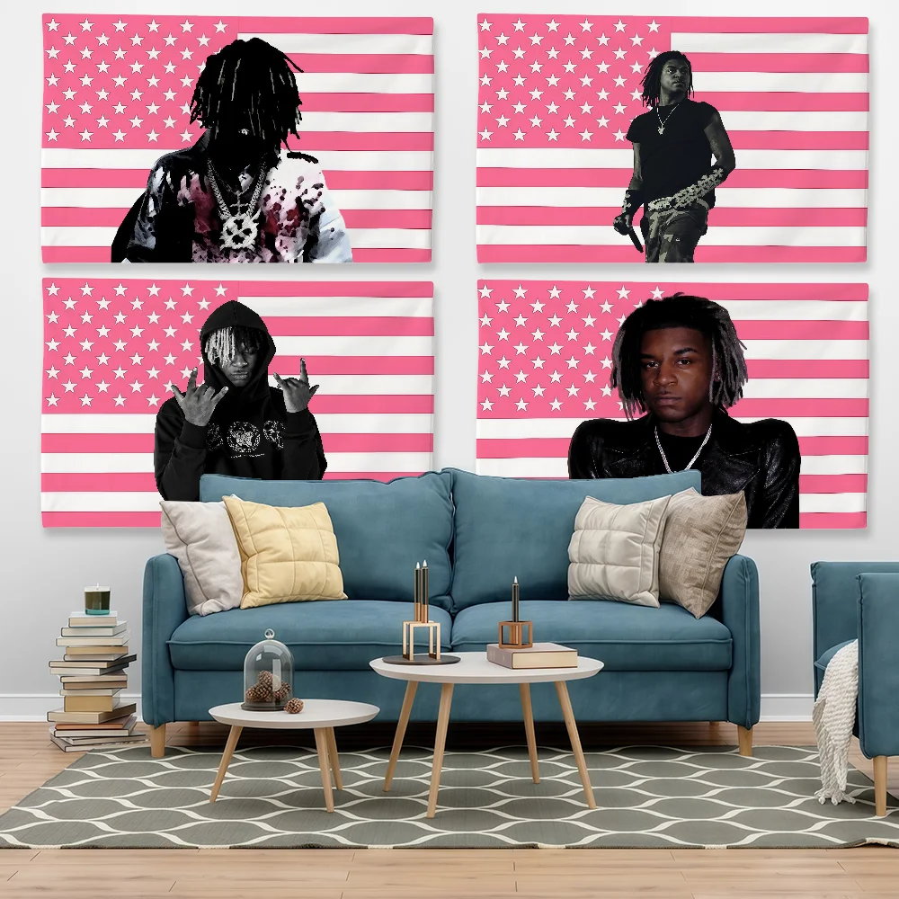 Rapper K-Ken C-Carson Flag Tapestry Outdoor Party Bedroom Living Room Dormitory Decorative Themed Wall Hanging Banner Gift