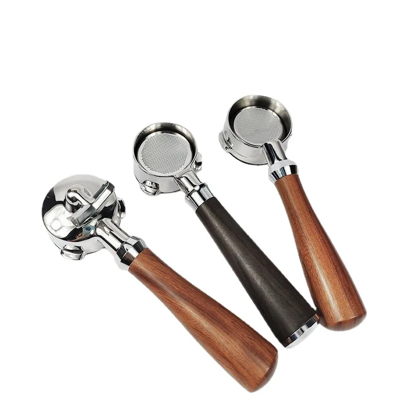 

Coffee Handle Double Mouth Botterless 58/54mm Coffee Machine Accessories Solid Wood Handle Coffee Utensils
