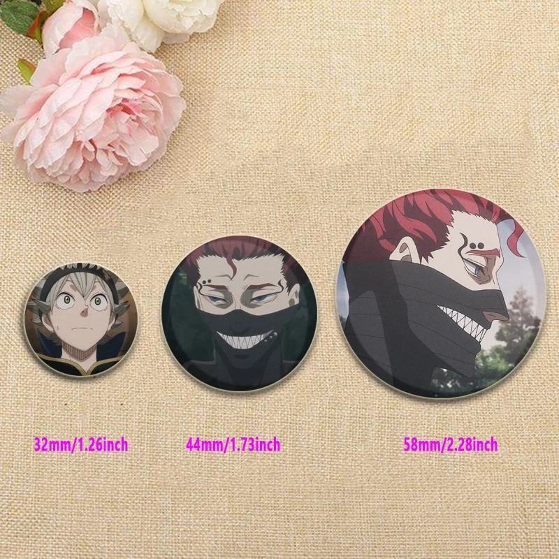 Black Clover Brooches for Backpack Anime Figure Lapel Pins Asta Yuno Grinbellor Noell Silva Cartoon Badge Accessories Decoration view 4