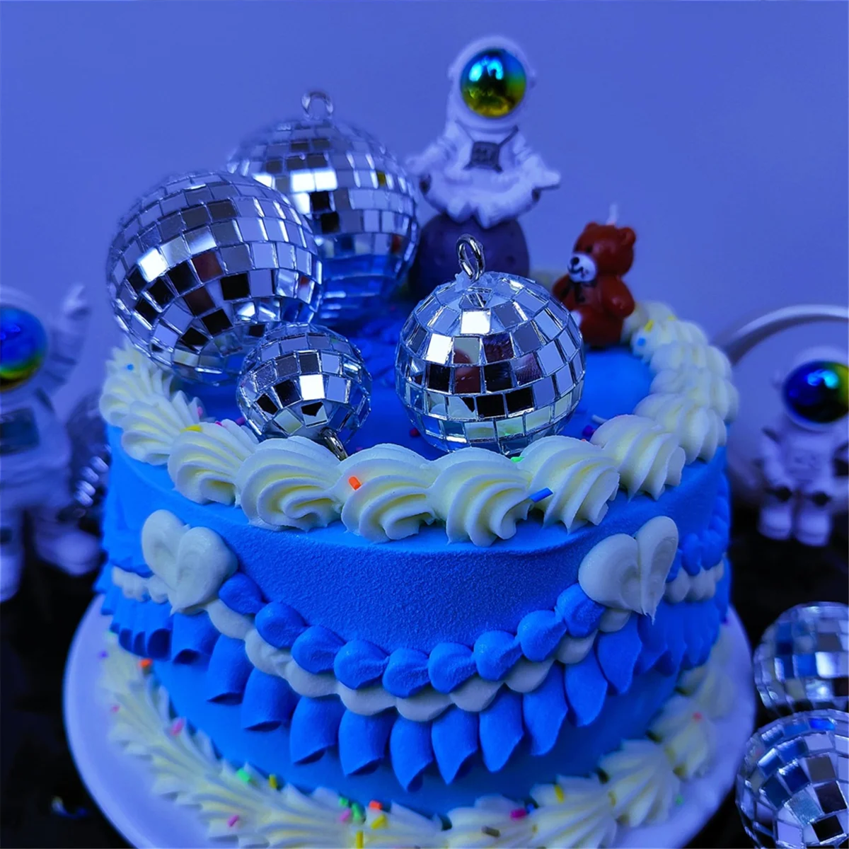

54 шт. диско-шар, подвесной диско-шар, декор, мини-серебряный диско-шар, топпер для торта, зеркальный шар, украшения для свадьбы, Рождества