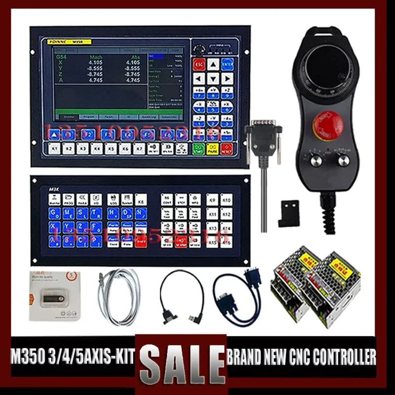 Upgrade M350 3-4-5-sumbu Cnc gerak Controller 1Mhz G kode terbaru diperpanjang Keyboard Handwheel Mpg 75W24V